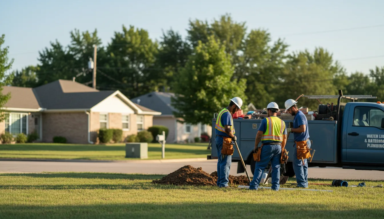 Residential water line and bathroom plumbing service in Shirley, NY